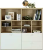 mömax Regal in Weiß/Eichefarben