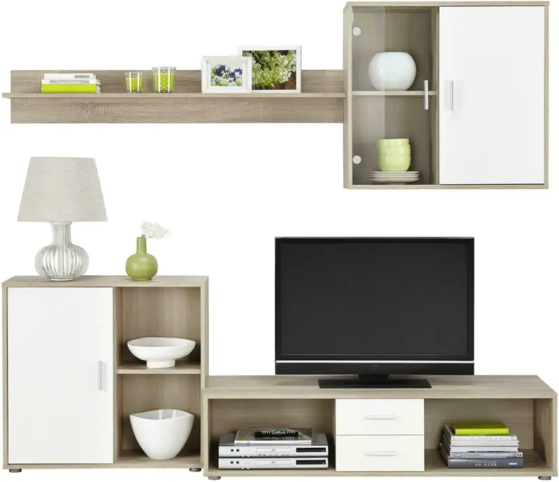 Wohnwand in Eichefarben