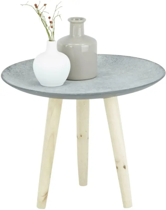 Beistelltisch in Grau/Naturfarben