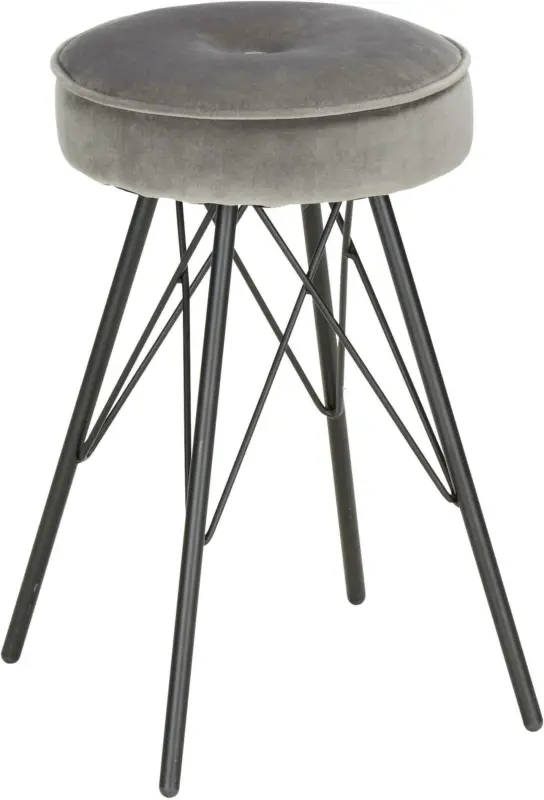 Hocker aus Samt in Grau