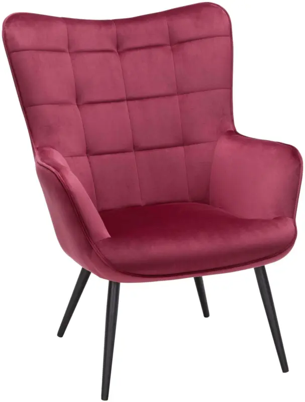 Relaxsessel aus Samt in Rot