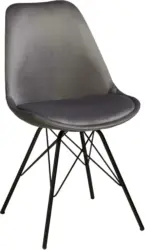 Stuhl aus Samt in Grau/Schwarz