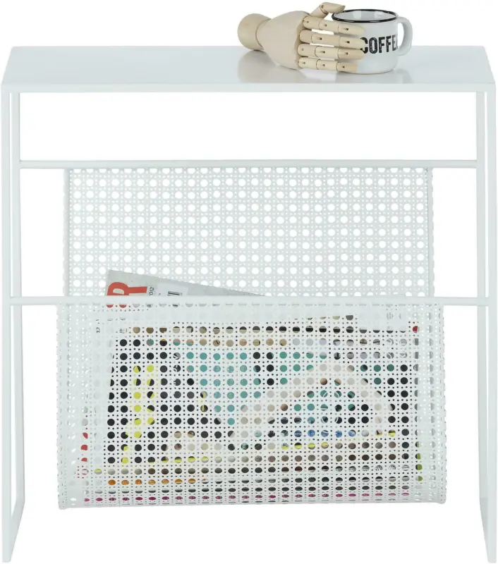 Beistelltisch aus Metall in Weiß