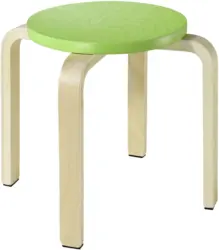 Hocker in Grün/Naturfarben