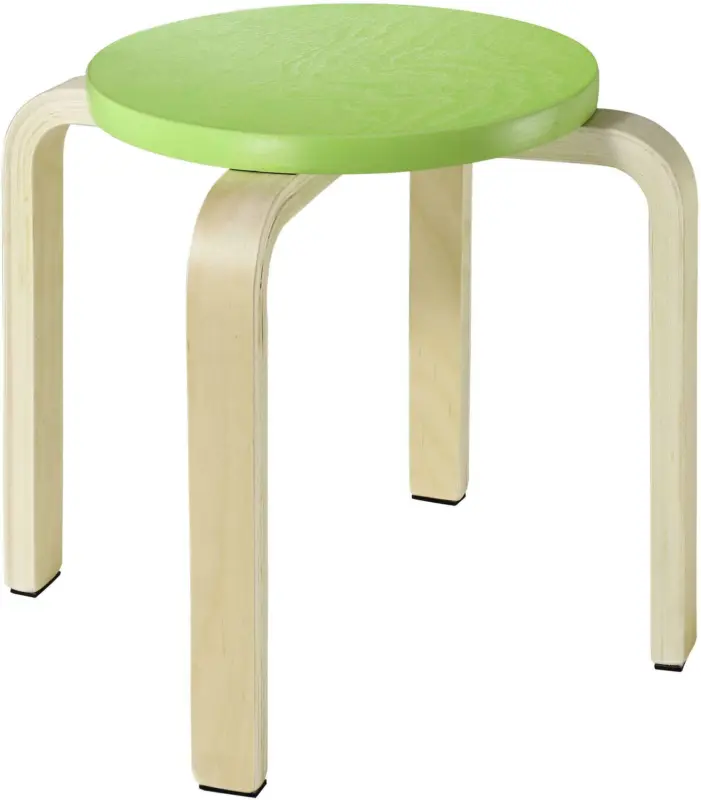 Hocker in Grün/Naturfarben