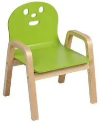 Kinderstuhl in Grün/Naturfarben