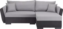 Wohnlandschaft in Grau mit Bettfunktion