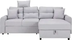 Wohnlandschaft in Grau mit Schlaffunktion