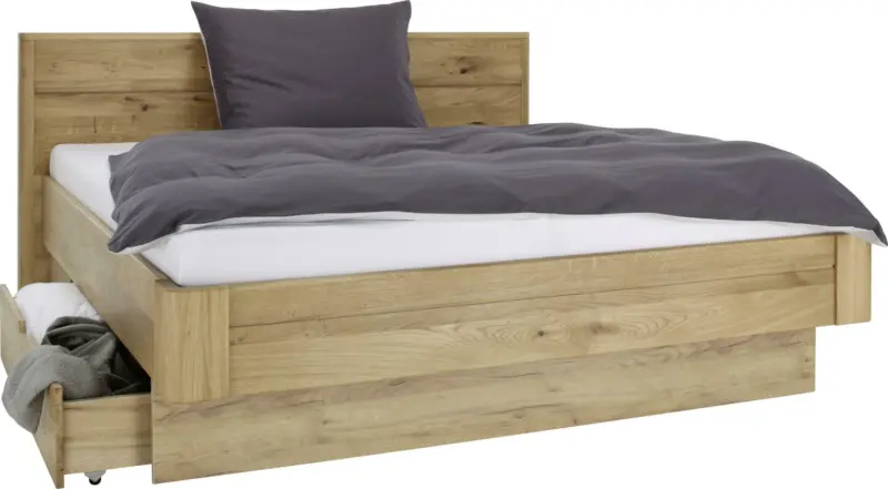 Bett in Eichefarben ca.160x200cm