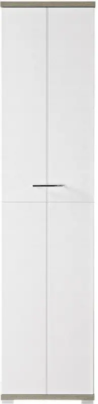 Garderobenschrank in Weiß/Silbereiche