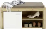 mömax Garderobenbank in Weiß/Eichefarben