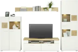 Wohnwand in Weiß inkl. Beleuchtung