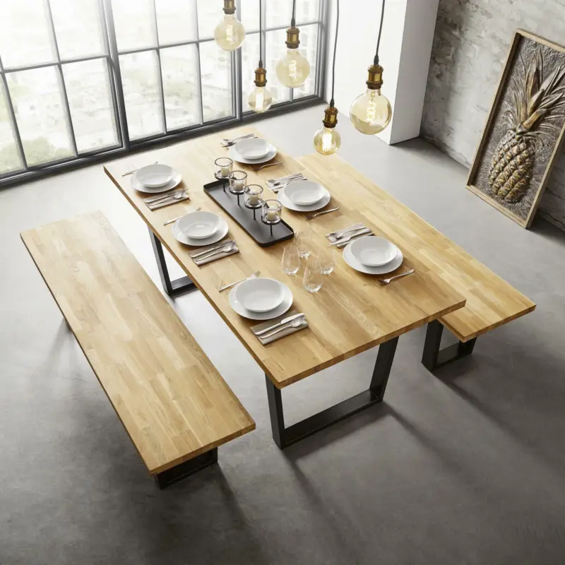 Esstisch 'Kayla', ca.180x90cm, aus Eiche