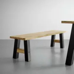 Sitzbank 'Oliver', aus Eiche, natur/schwarz