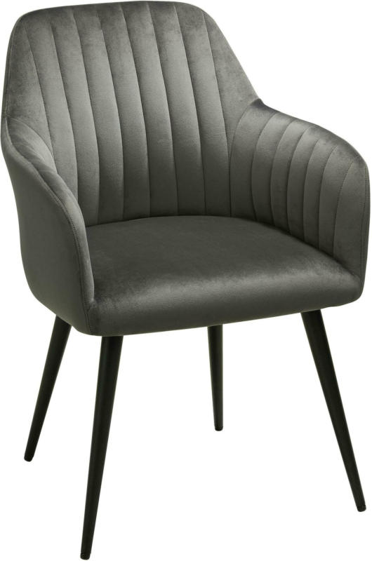 Stuhl aus Samt in Grau