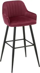Barhocker aus Samt in Magenta