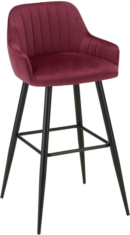 Barhocker aus Samt in Magenta