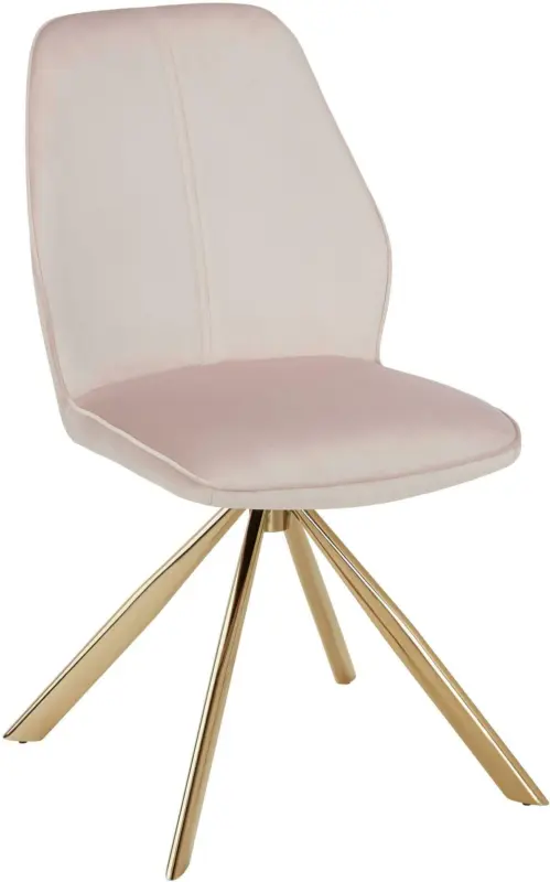 Stuhl aus Samt in Rosa