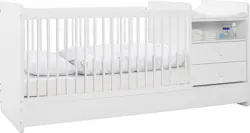 Gitterbett in Weiß ca. 70x140cm