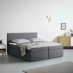 Boxspringbett 'Lucy 2' inkl. Topper, ca.180x200cm, grau