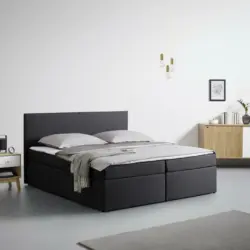 Boxspringbett 'Lucy 2' inkl. Topper, ca.180x200cm, grau
