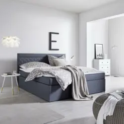 Boxbett 'Rosa' inkl. Topper, ca180x200cm, anthrazit