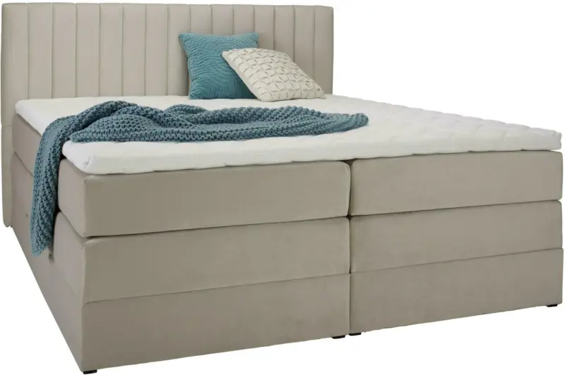 Boxspringbett in Beige ca. 160x200cm