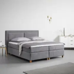 Boxspringbett 'Torino' inkl. Topper, ca,180x200cm, grau
