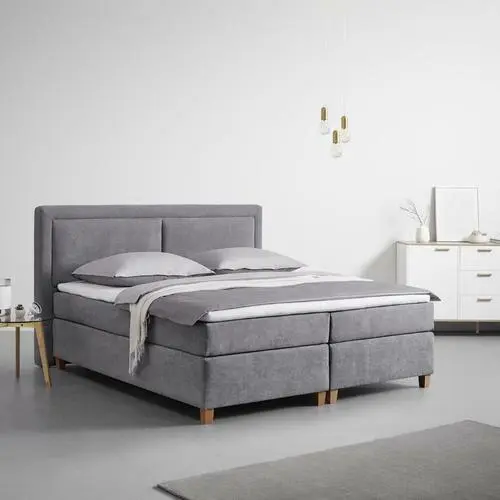Boxspringbett 'Torino' inkl. Topper, ca,180x200cm, grau