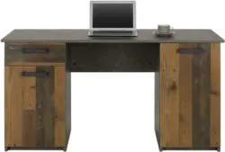 Schreibtisch in Braun/Dunkelgrau