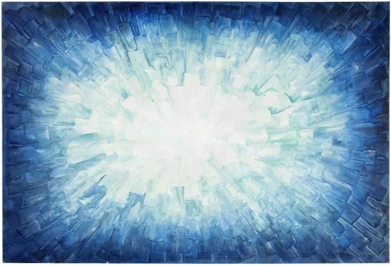 Bild Acryl in Blau/Weiß