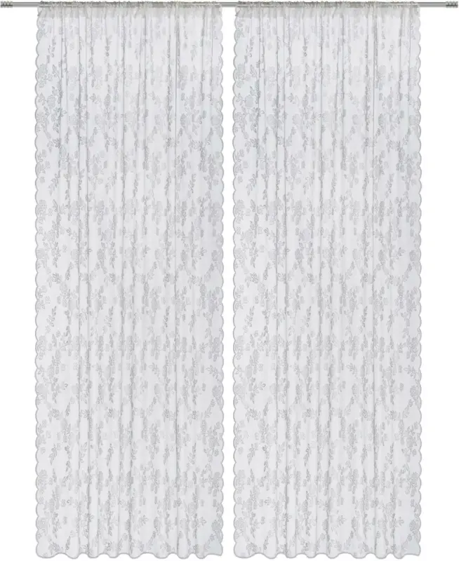 Fertigvorhang Babette in Weiß ca. 140x245cm