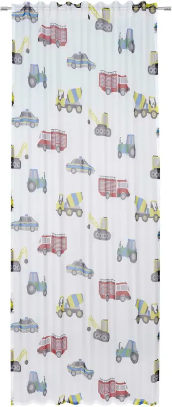 Fertigvorhang Autos in Weiß ca. 135x245cm