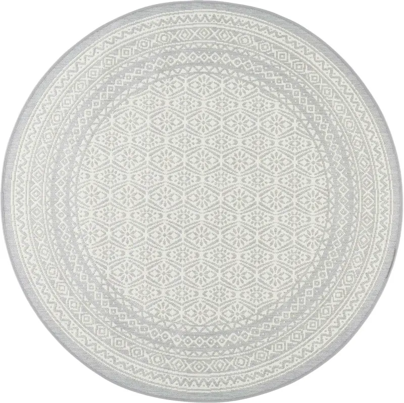 Flachwebeteppich Arizona in Grau Ø ca.160cm