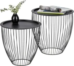 Beistelltischset in Schwarz