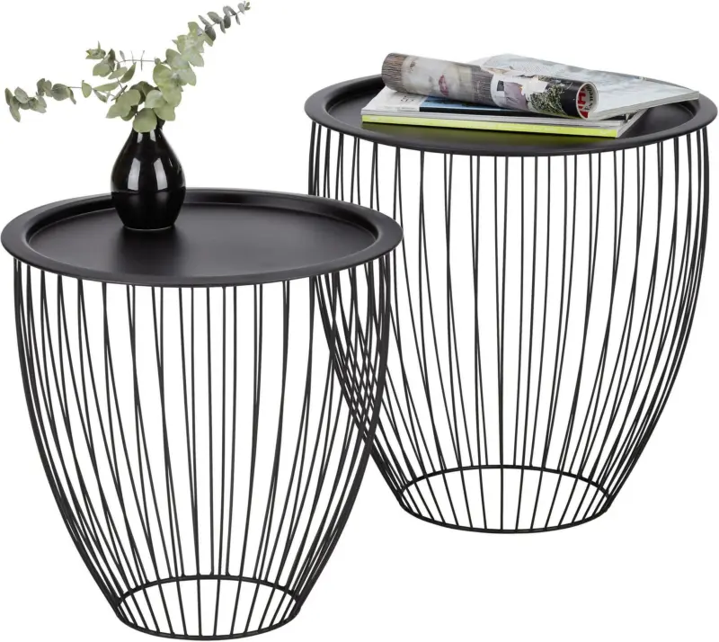 Beistelltischset in Schwarz