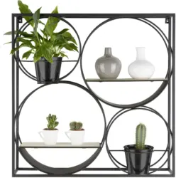 Wandregal Schwarz/Naturfarben