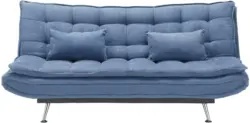 Schlafsofa in Dunkelblau mit Kissen
