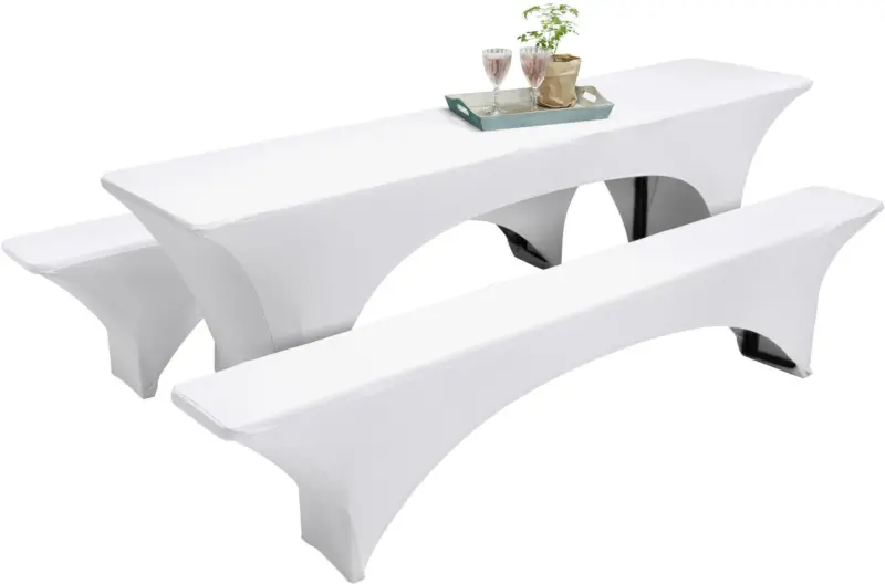 Bierbankauflage Erik in Weiß, 3-teilig