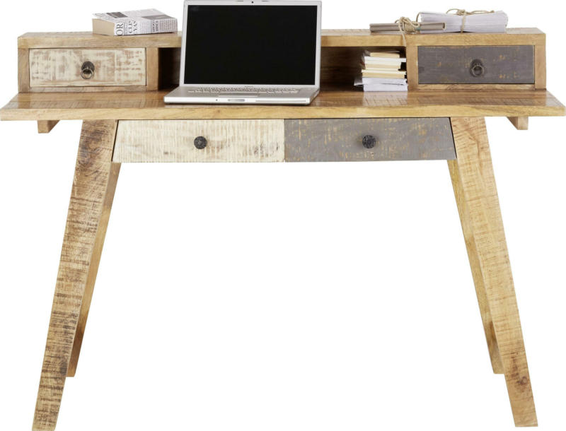 Schreibtisch in Braun/Weiß Mangoholz