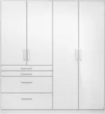 mömax Drehtürenschrank in Weiß Hochglanz