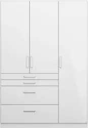 Drehtürenschrank in Weiß Hochglanz