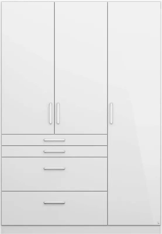 Drehtürenschrank in Weiß Hochglanz