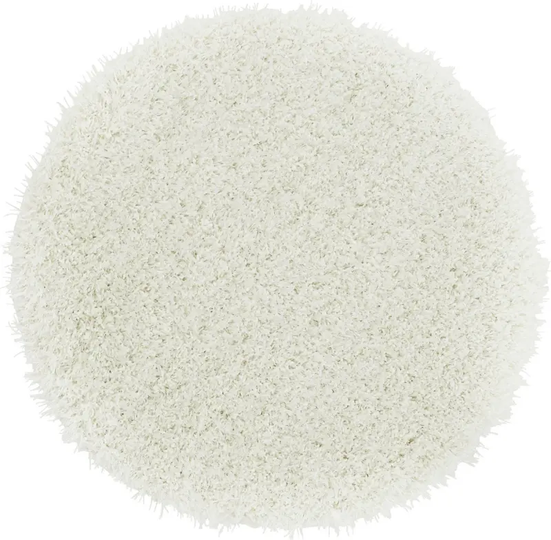 Hochflorteppich Lambada in Weiß Ø ca. 67cm