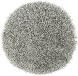 Hochflorteppich Lambada 1 in Silberfarben Ø ca. 67cm