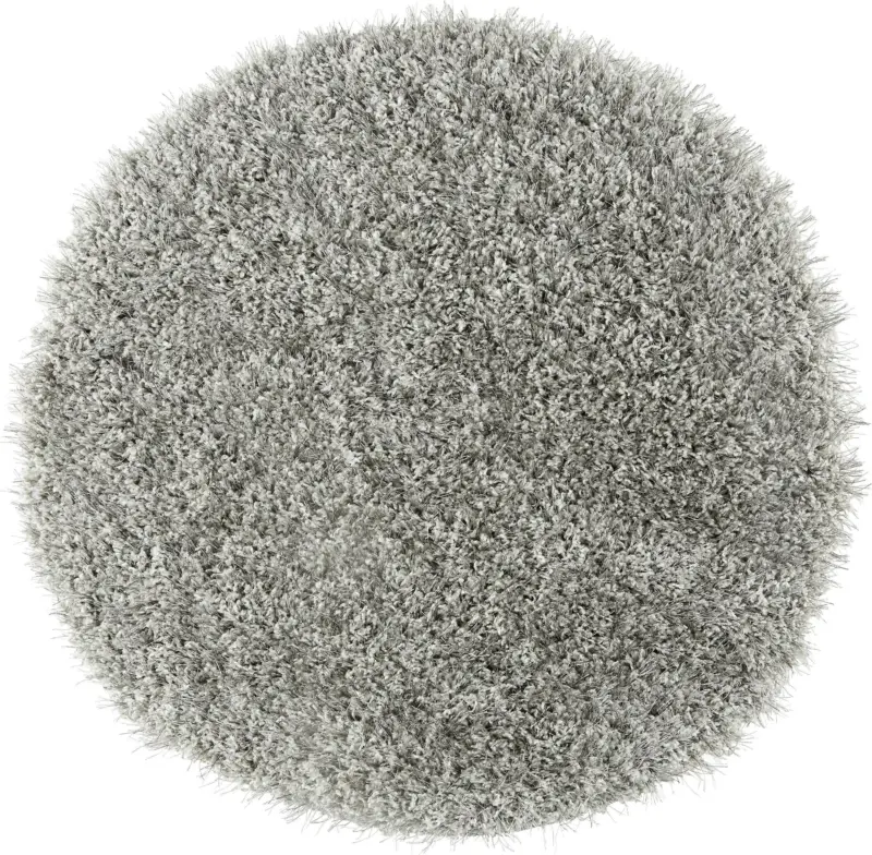 Hochflorteppich Lambada 1 in Silberfarben Ø ca. 67cm