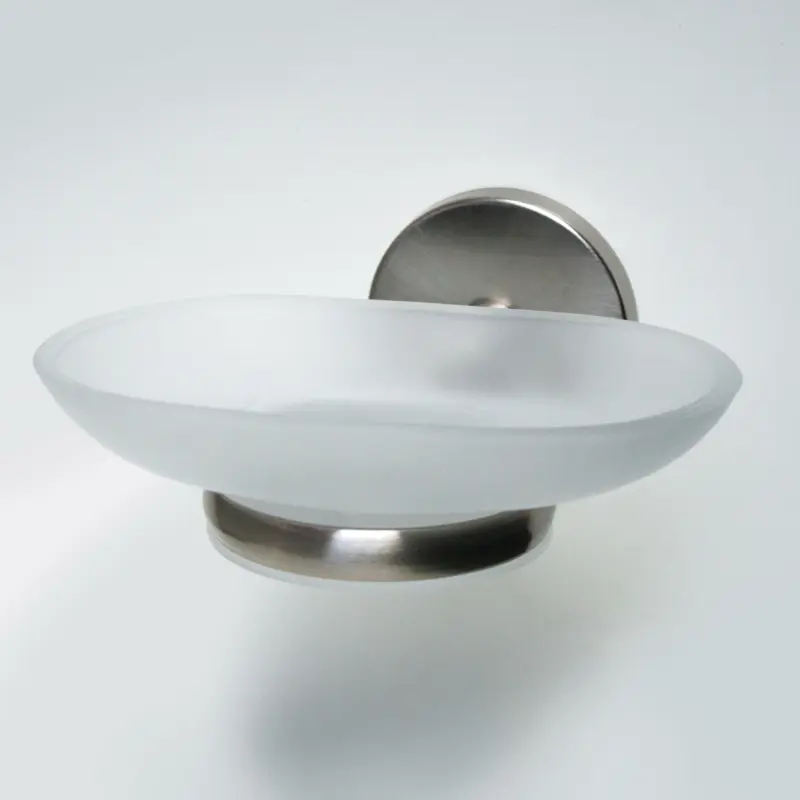 Seifenschale Weiß/Edelstahlfarben