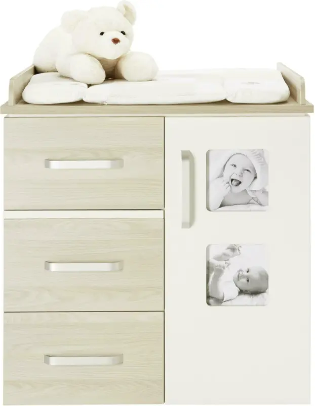 Wickelkommode Weiß/Naturfarben