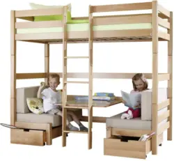 Hochbett 'Finley' , aus Buche