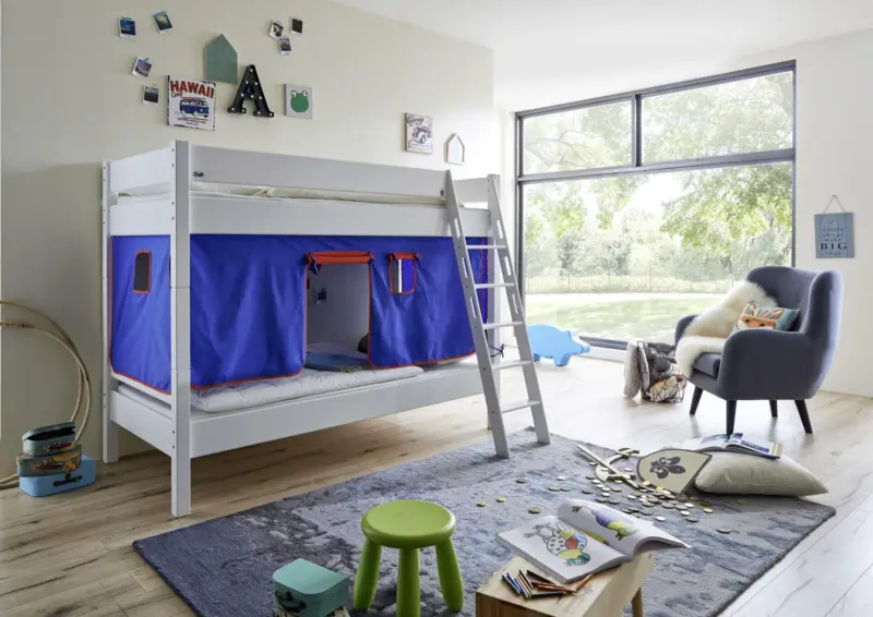 Spielvorhang rot, blau